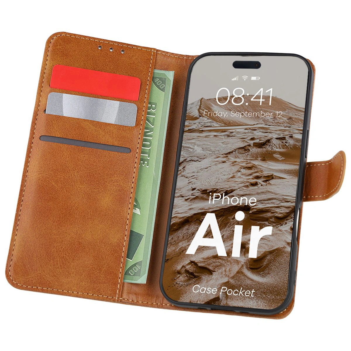 Etui z klapką z miejscem na karty Bizon Case Pocket do Apple iPhone Air